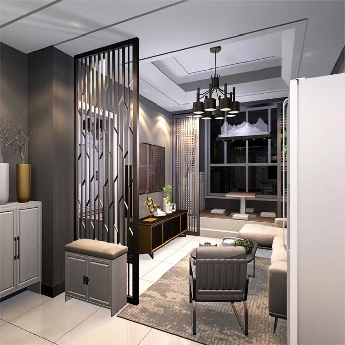 Coupe au laser de style américain d'or en acier inoxydable Partie de salle d'écran pour la maison Hôtel restaurant 2