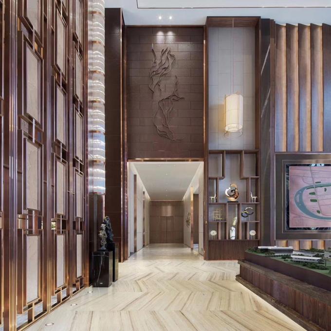 Coupe au laser de style américain d'or en acier inoxydable Partie de salle d'écran pour la maison Hôtel restaurant 3