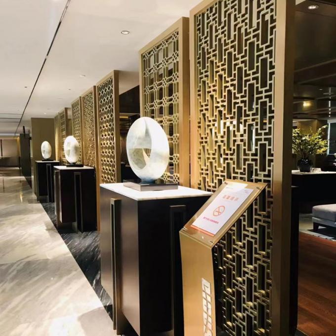 Coupe au laser de style américain d'or en acier inoxydable Partie de salle d'écran pour la maison Hôtel restaurant 4