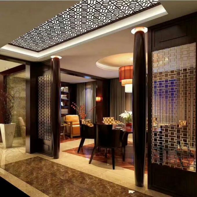 Coupe au laser de style américain d'or en acier inoxydable Partie de salle d'écran pour la maison Hôtel restaurant 6