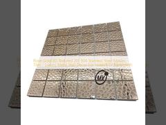 Rose Gold 3D Textured 201 304  Stainless Steel Mosaic Tiles - Luxury Metal Wall Decor For Hotel/KTV Backsplash