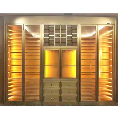 OIN 300*160cm de l'unité ASTM 316L de Cabinet de Champagne Gold Refrigerated Wine Display