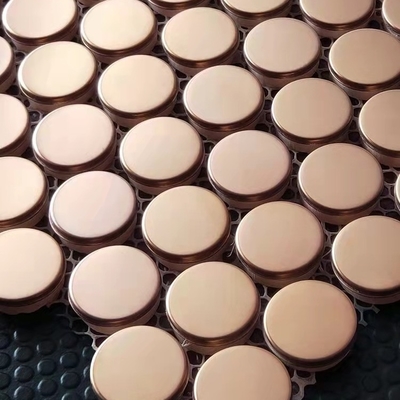 Caissier circulaire Wall Tiles de compteur de barre de mosaïque d'acier inoxydable en métal de petites particules 375 x 363mm