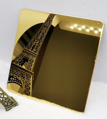 L'or solides solubles de PVD couvrent l'or de miroir a plaqué la feuille 3000mm d'acier inoxydable 2438mm