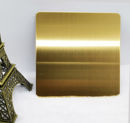 Feuille décorative 3048mm DIN 304 d'acier inoxydable de couleur d'or de finition de délié