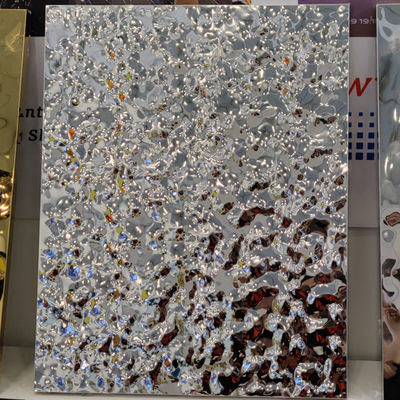 304 30MM Thickness Silver Gold Finished Middle Wave Water Ripple Honeycomb Stainless Steel Wall Panel