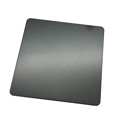 Bon prix Plaques d'acier inoxydable super noir 45 ligne de cheveux croisée finition 304 couleur feuilles inoxydables revêtues de PVD pour armoire en ligne
