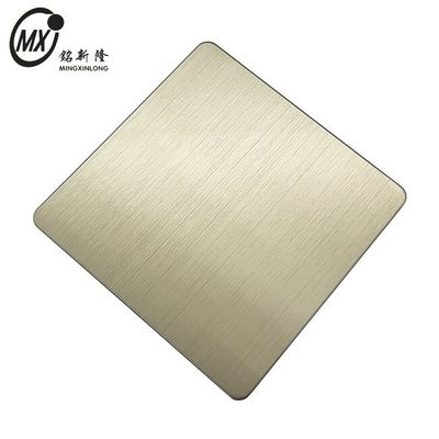 Bon prix 201 304 316L J1J2 J3 Ligne de cheveux brossée Champagne Couleur PVD Couche en acier inoxydable en ligne