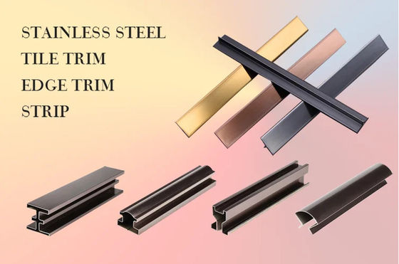 Bon prix 201j1 304 couleur 8K miroir poli rose or perles soufflées carreaux en acier inoxydable Trim Pour la conception de murs en ligne