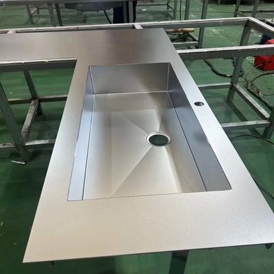 Bon prix Fabrique 304 Ligne de cheveux brossé en relief Perles de soufflage en acier inoxydable pour bureau de cuisine en ligne