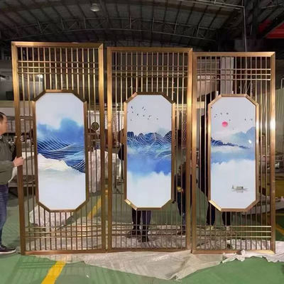 Design métallique moderne coiffure en acier inoxydable écran de séparation privé salon