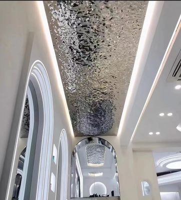 Color 304 2MM Thickness Mirror Silver Stainless Steel Water Ripple Sheet Panels