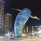Poissons de baleine modelant Art Outdoor Stainless Steel Sculptures AISI ASTM 201 avec la lumière
