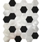 Le mur décoratif de mosaïque en métal d'hexagone couvre de tuiles noir et blanc de 48 X de 48MM mélangé