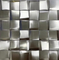 48 décoration trapézoïdale de cuisine des tuiles de mosaïque de l'acier inoxydable 3d 293×293mm