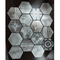 Salle de bains Backsplash de Gray Stone Mosaic Tile For de noir d'hexagone de mosaïque