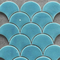 Amérique du sud bleu vert ciel bleu couleur motifs en forme d'éventail carreaux de mosaïque en céramique pour la décoration murale