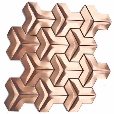 Bon prix La salle de bains 304 Rose Gold Mosaic Tiles Hairline d'AISI 201 polie a fini en ligne