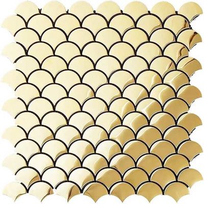 Bon prix Tuiles de mosaïque en acier de Shell Shape Metal Brushed Stainless ASTM 304 305x305mm en ligne