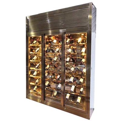 Bon prix Cabinets en bronze de vin d'acier inoxydable d'ODM 24 réfrigérateurs AC240V de vin de pouce en ligne