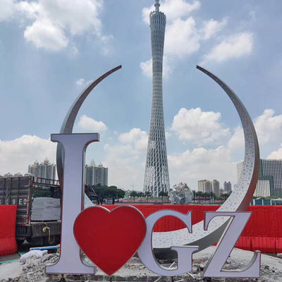 Bon prix ODM Splend 304 Sculptures décoratives en acier inoxydable en plein air Pleine Lune Modélisation Art Peinture Couleur Sculptures 316L en ligne