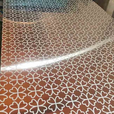 Feuille gravée à l'eau-forte par modèle fait sur commande d'acier inoxydable de couleur du miroir 8K pour la décoration