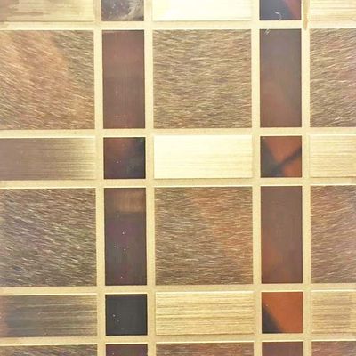 Bon prix Le délié partiel de modèle de rectangle a gravé à l'eau-forte la feuille d'acier inoxydable de couleur de miroir en ligne