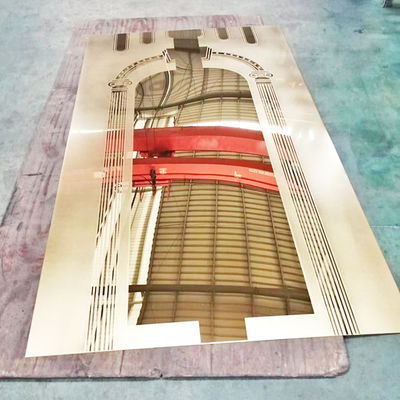 Bon prix La perle partielle de style classique a soufflé la feuille gravée à l'eau-forte d'acier inoxydable de couleur de miroir en ligne