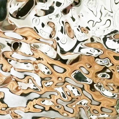 Feuille faite sur commande d'acier inoxydable de miroir d'ondulation de l'eau pour la décoration de plafond