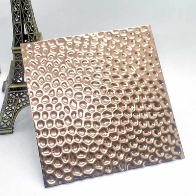 Nid d'abeilles de relief par feuille de Rose Gold Color Stainless Steel