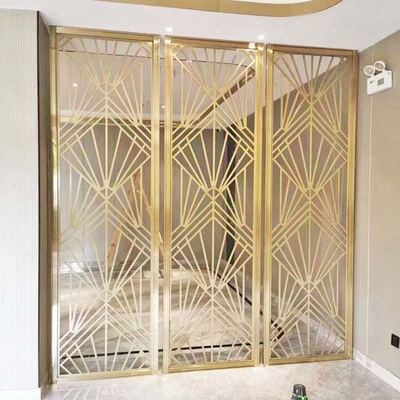 Ligne de coiffure en Ti-Gold miroir brossé Luxe 304 écran de séparation en acier inoxydable