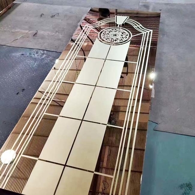 Le SUS 304 316L a gravé à l'eau-forte la feuille d'acier inoxydable pour la cabine d'ascenseur avec la couleur de PVD