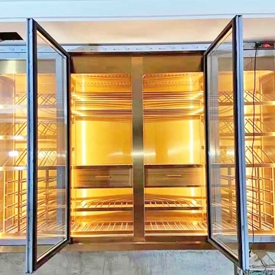 Le bar pliable de luxe a une cave à vin en acier à déplacement facile en verre