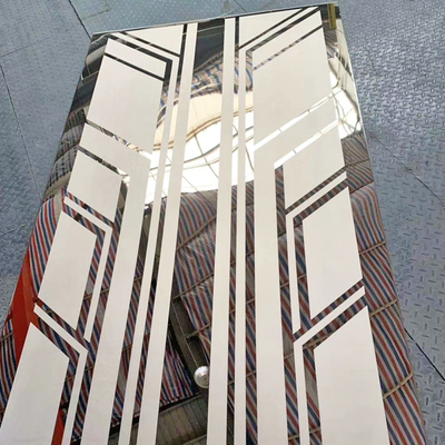 le miroir 8K 10K de feuille de l'acier inoxydable 304 316L a gravé à l'eau-forte l'or argenté pour la porte d'ascenseur d'ascenseur