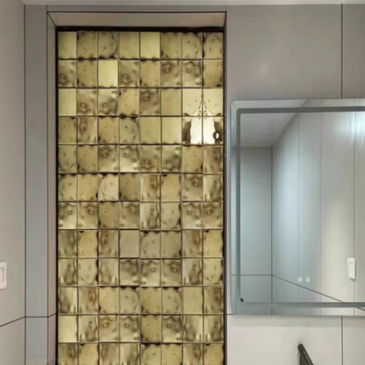 Tuile de mosaïque argentée d'acier inoxydable d'écoulement d'ondulation de l'eau de place Brown de noir vert-bleu de l'Amérique du Sud pour la décoration de mur