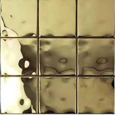 ASTM 304 305x305mm Miroir ondulatoire d'eau Carreaux de mosaïque en acier inoxydable pour la décoration