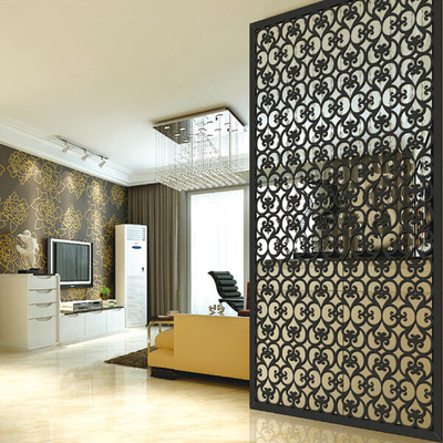 Couleur personnalisée de l'usine Noir or miroir brossé Moderne 316L en acier inoxydable Diviseurs de chambre pour le complexe