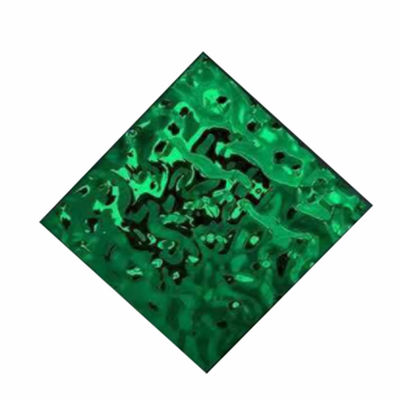 Bon prix Plaques d'acier inoxydable de couleur PVD verte prix 304 miroir surface ondulée d'eau en ligne