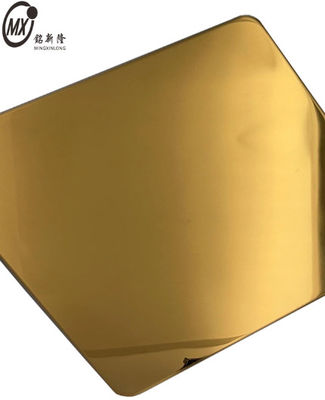 Bon prix 304 miroir d'or foncé PVD feuilles d'acier inoxydable de couleur pour l'affichage de luxe armoire en ligne