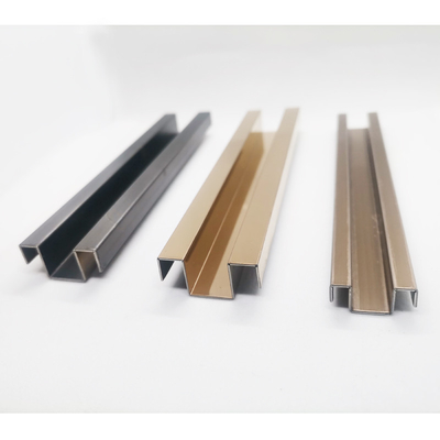 304 201 Décoration personnalisée Champagne Or Noir Couleur Satin Finition Carreaux en acier inoxydable Pour la décoration intérieure de l'appartement