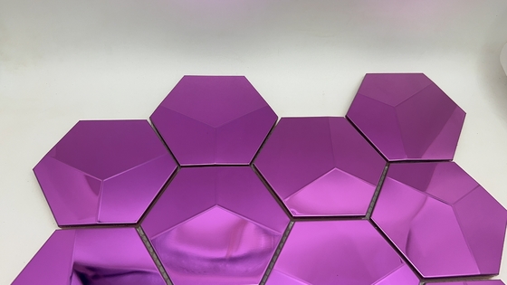 Mosaïque 3D Luxe Hexagone Mosaïque Formes de couleur violette