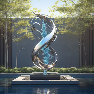 Sculpture en acier inoxydable 316L pour centre commercial