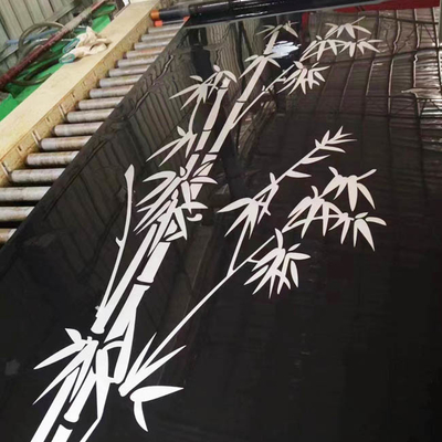 Vente directe en usine miroir noir gravé plaque de porte d'ascenseur en acier inoxydable
