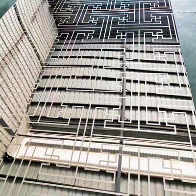 Bon prix Panneau gravé en acier inoxydable 316L de couleur argentée brillante pour la décoration d'hôtel en ligne