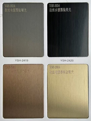0.3 à 3 mm épaisseur couleur feuille d'acier inoxydable Livre d'échantillons en or Champagne