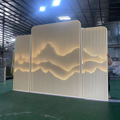Bon prix 304 PVD couleur brossée ligne de cheveux laser montagnes motif écran métallique en acier inoxydable cloison en ligne