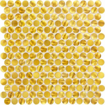 Bon prix Forme ronde couleur or mosaïque en acier inoxydable carreaux pour fond mural en ligne