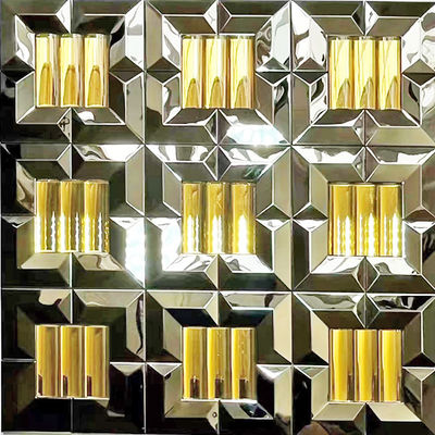 Bon prix Panneaux de peinture murale texturée unique en 3D mosaïque métallique en acier inoxydable en ligne