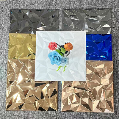 Bon prix Carreaux de mosaïque en acier inoxydable pour la décoration murale 300x300mm Miroir Grand Grain Stéréo Fond de la mosaïque en brique en ligne