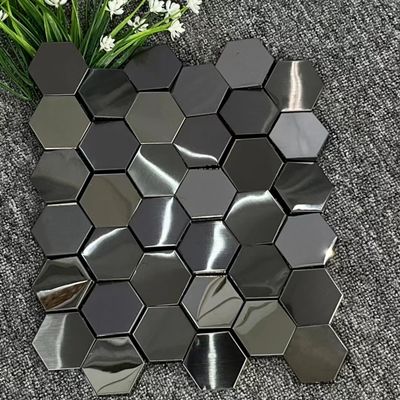 Bon prix Ligne de cheveux brossé miroir-finition en acier inoxydable 304 mosaïque carreaux pour la décoration de l'hôtel en ligne